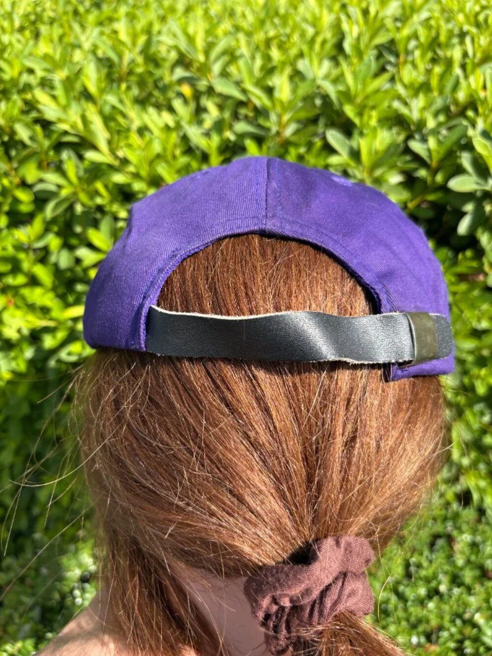 Vintage 1990 MTV Music Television Hat Purple Leather Strapback Cap Taiwan 90s